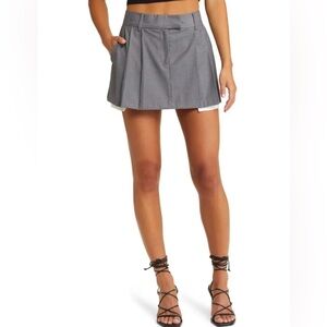 WAYF Gray Pleated miniskirt Skirt women